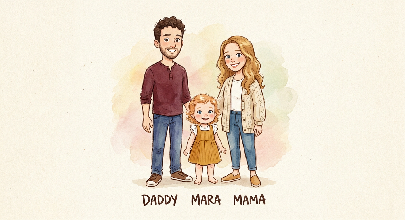 The Templeton family as cartoon humans
